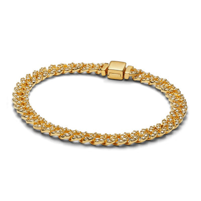 Bransoletka Moissanite Cuban | Białe Złoto 18k