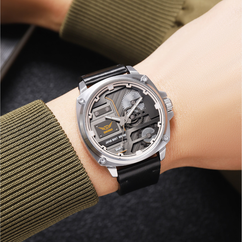 Nowak & Nowak© - Męski Zegarek Skórzany z Mechanizmem Kwarcowym