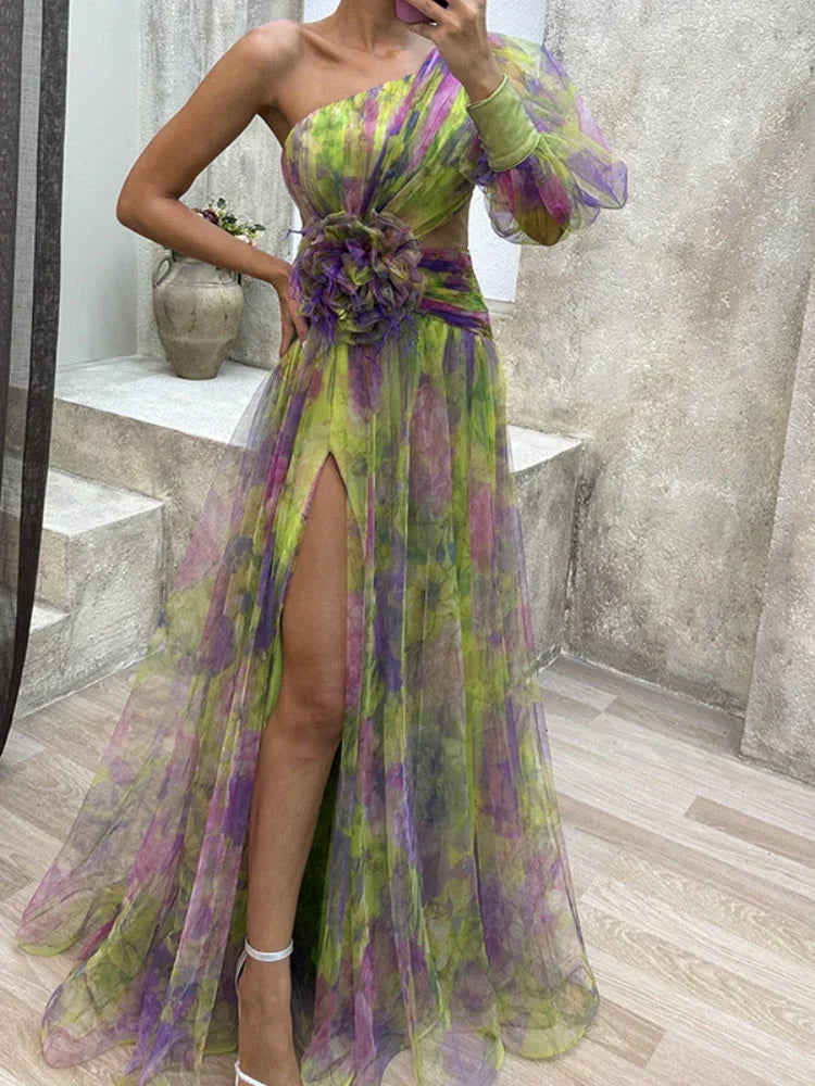 Sukienka maxi Rosea Asymmetric Bloom