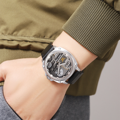 Nowak & Nowak© - Męski Zegarek Skórzany z Mechanizmem Kwarcowym