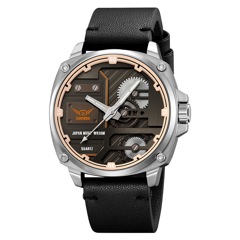 Nowak & Nowak© - Męski Zegarek Skórzany z Mechanizmem Kwarcowym