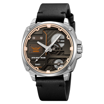 Nowak & Nowak© - Męski Zegarek Skórzany z Mechanizmem Kwarcowym