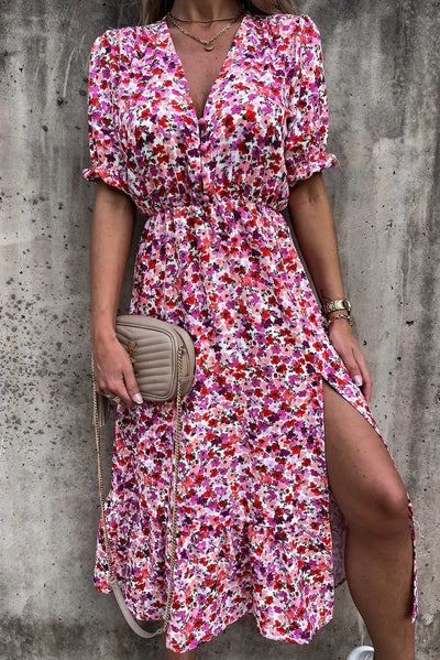 Sukienka maxi Rosea Floral z dekoltem w serek