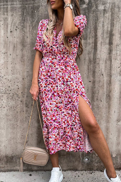 Sukienka maxi Rosea Floral z dekoltem w serek