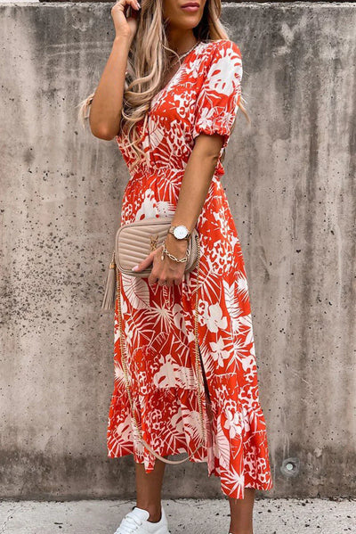 Sukienka maxi Rosea Floral z dekoltem w serek