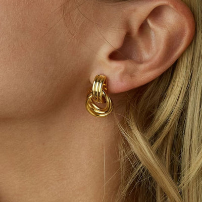 Kolczyki Luna Layered Hoop | Złoto 18k