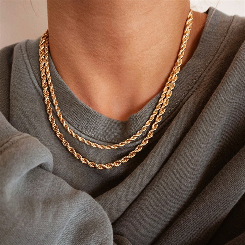 Naszyjnik Olivia w stylu skręconym | Złoto 18k