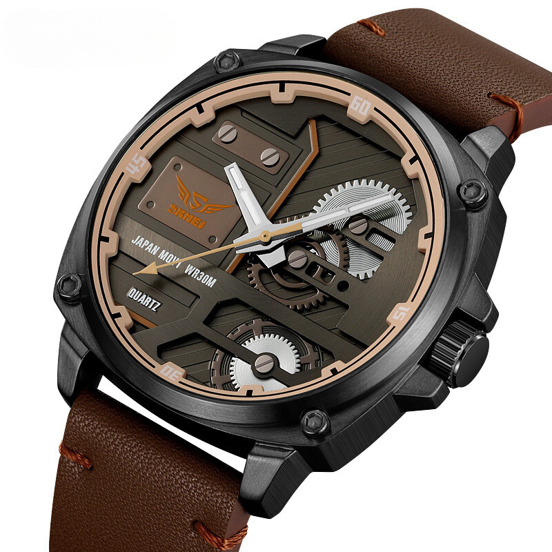 Nowak & Nowak© - Męski Zegarek Skórzany z Mechanizmem Kwarcowym