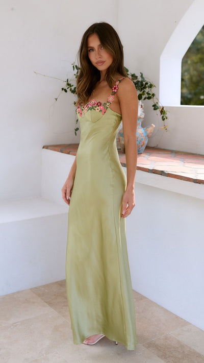Sukienka Rosea Maxi z kwiatowym detalem