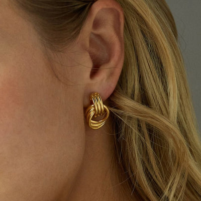 Kolczyki Luna Layered Hoop | Złoto 18k
