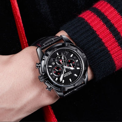 Luksusowy Militarny Chronograf Zegarek Sportowy