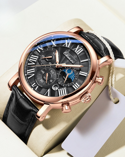 Nowak & Nowak© - Luksusowy Zegarek Kwarcowy z Eleganckiej Skóry