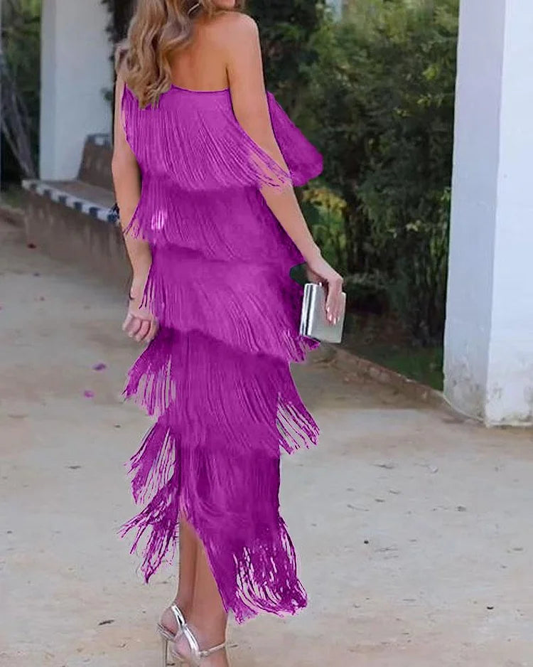 Sukienka Rosea Effortless Elegance z odkrytymi ramionami