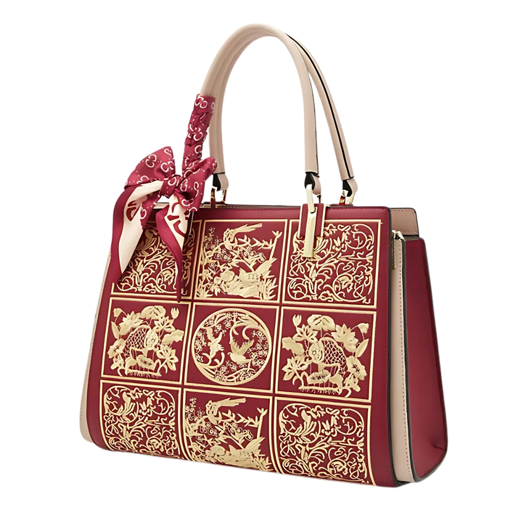 Sylvia™ – Unikalna torebka crossbody z haftem i kokardą od Mazur & Mazur©