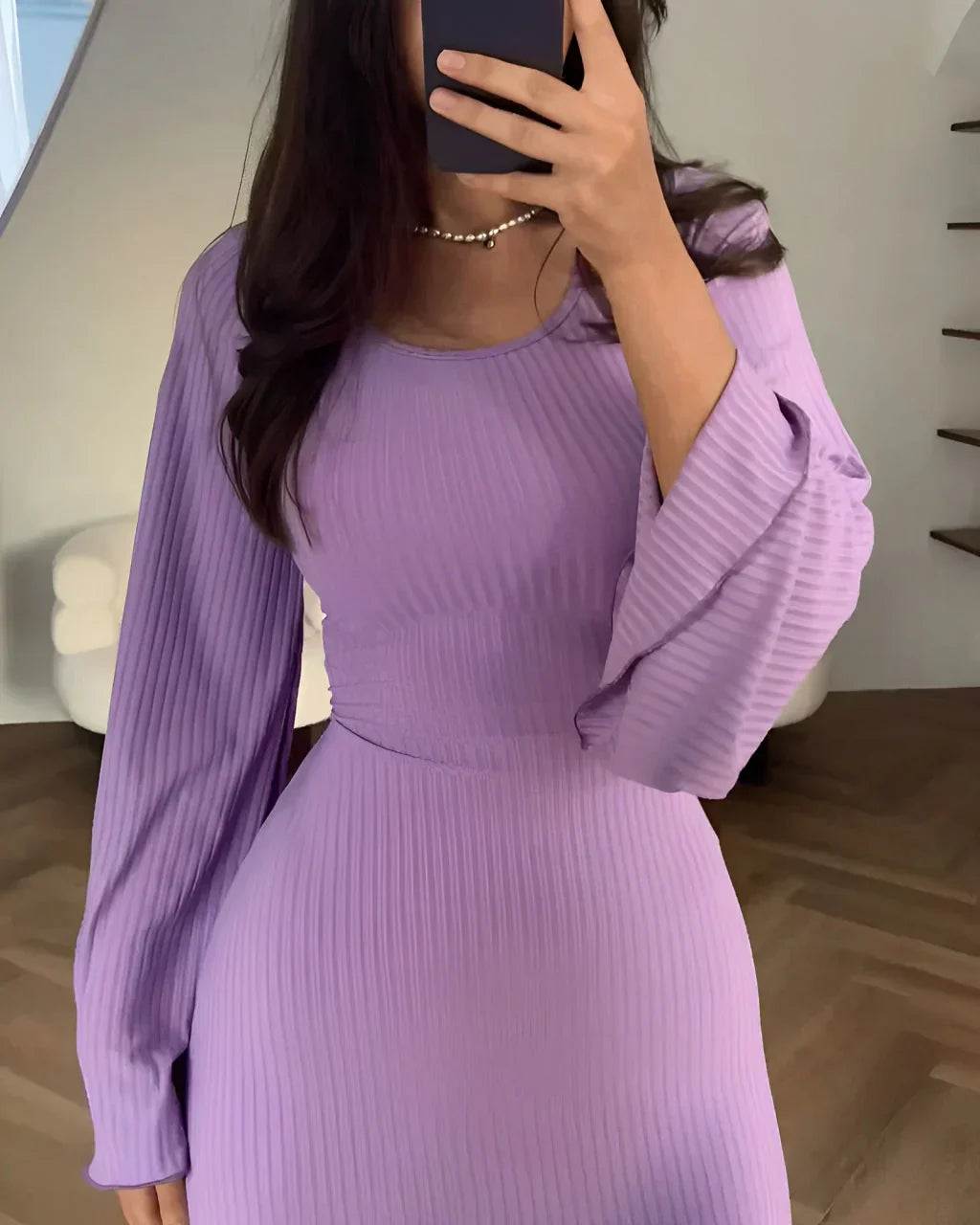 Rosea Elegant Chic dzianinowa sukienka maxi