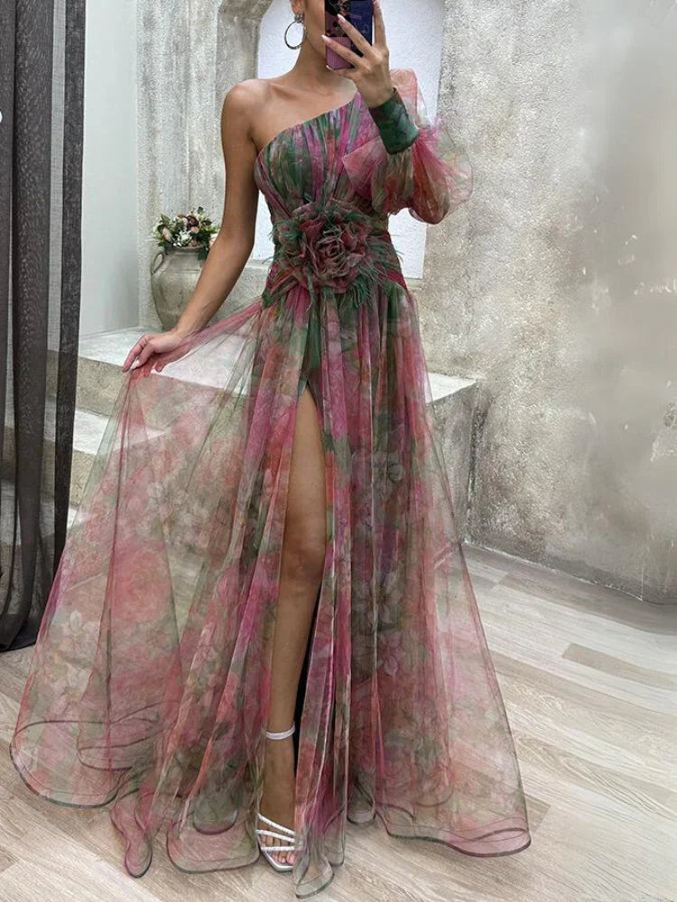 Sukienka maxi Rosea Asymmetric Bloom