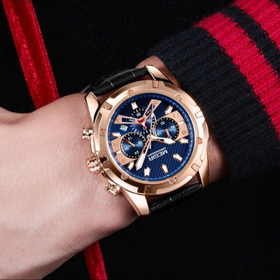 Luksusowy Militarny Chronograf Zegarek Sportowy