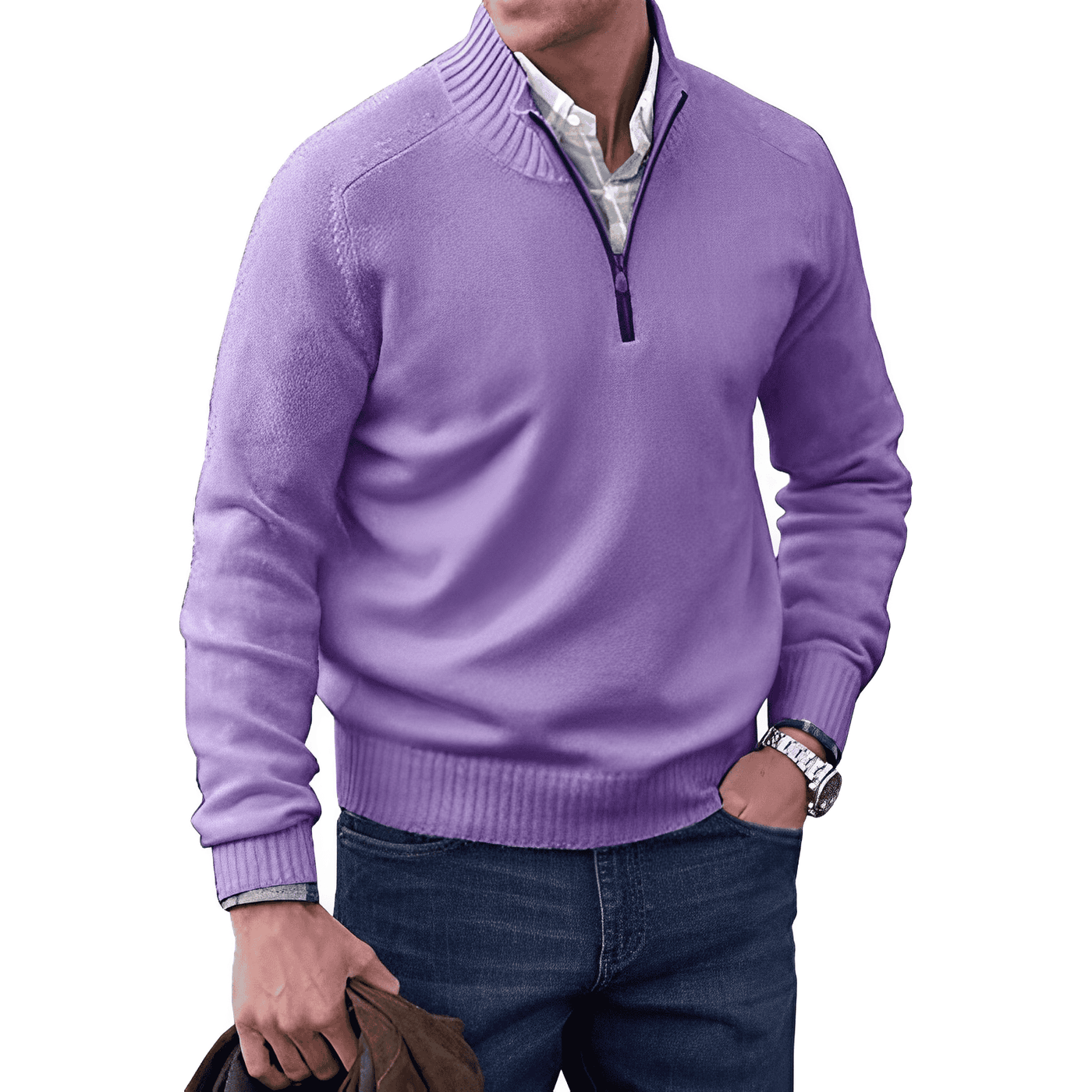 Kasper | Elegancki sweter z kaszmiru z zamkiem
