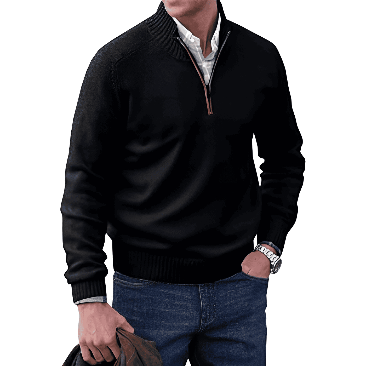Kasper | Elegancki sweter z kaszmiru z zamkiem