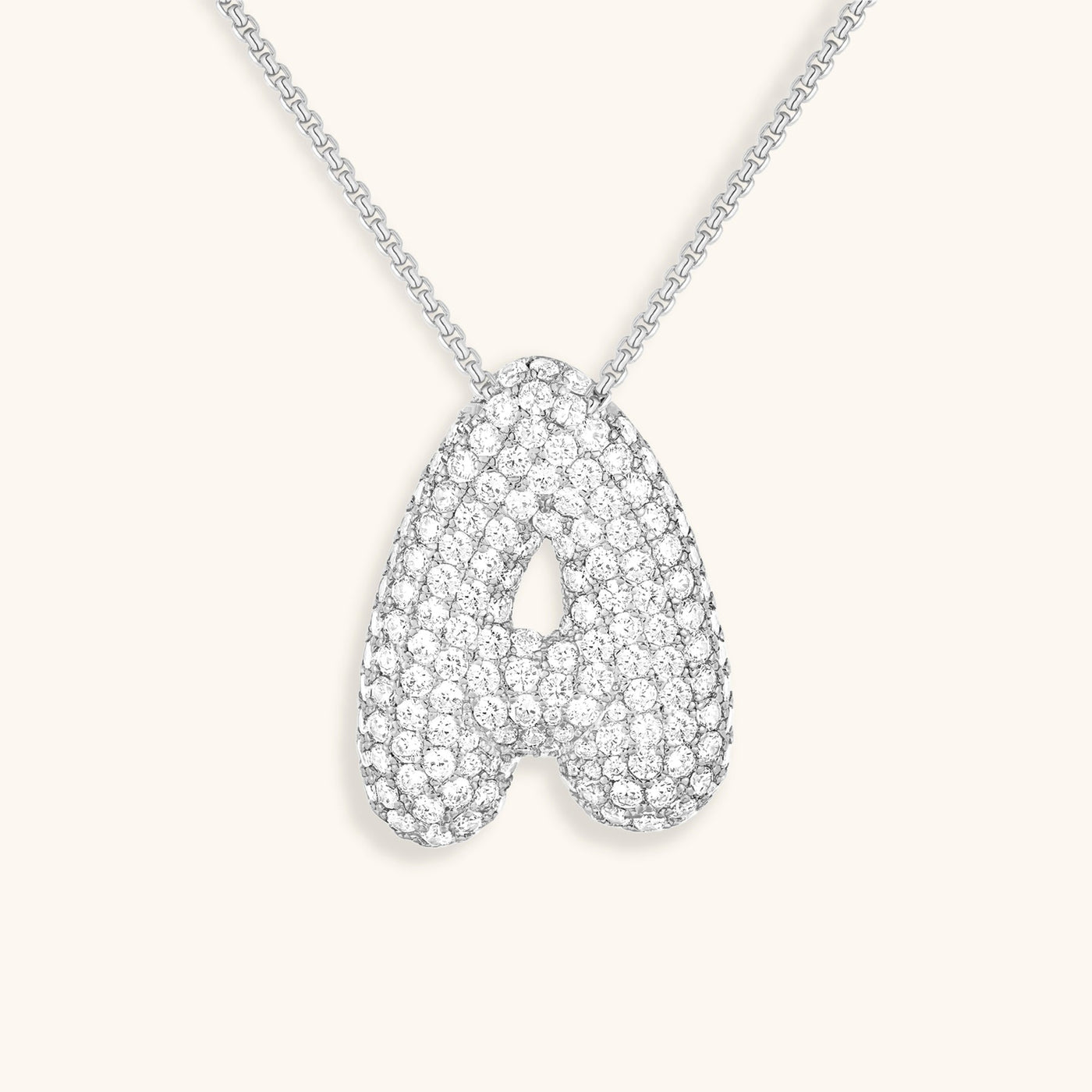 Naszyjnik z inicjałem Bubble z diamentem | Złoto 18k