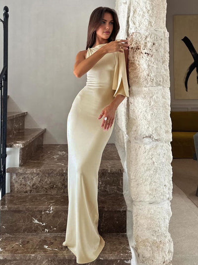 Różowa sukienka maxi Off-White z węzłami