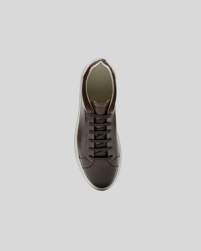 Skórzane Sneakersy Oxford - Brązowe