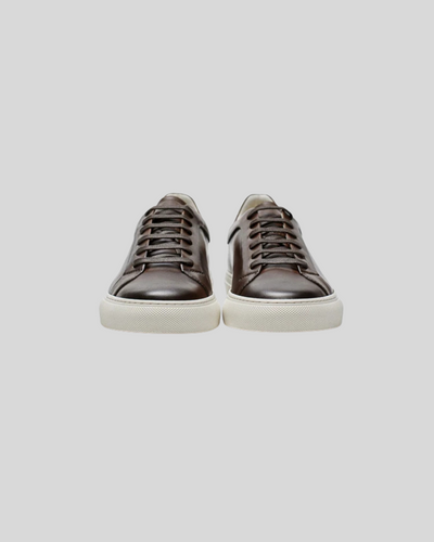 Skórzane Sneakersy Oxford - Brązowe