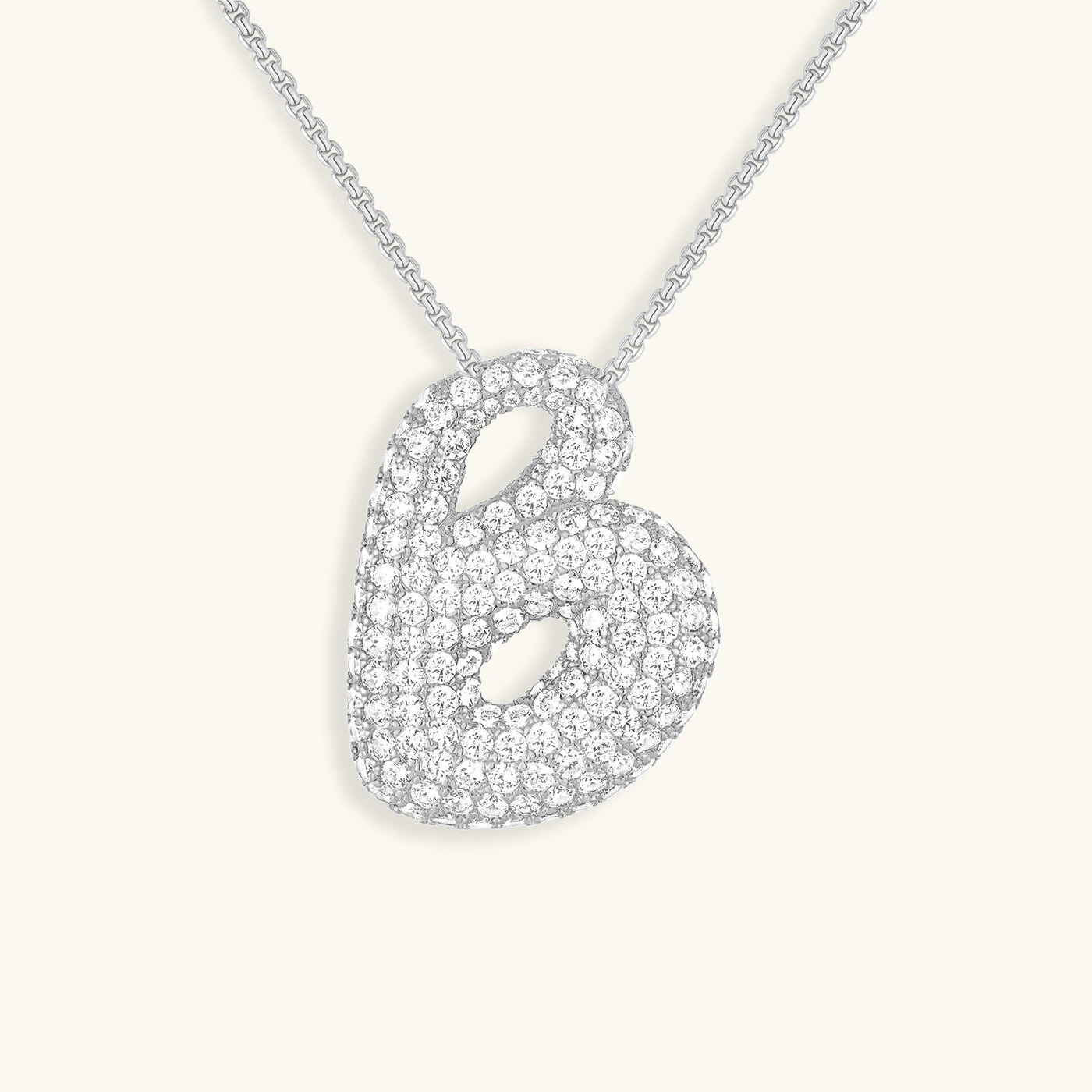 Naszyjnik z inicjałem Bubble z diamentem | Złoto 18k