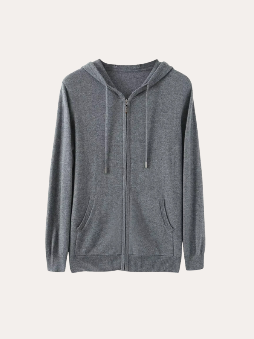 Kamizelka Cashmere Strik Zip - Ciemnoszara