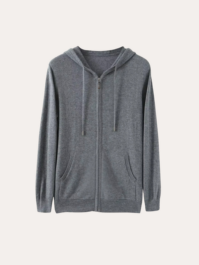Kamizelka Cashmere Strik Zip - Ciemnoszara