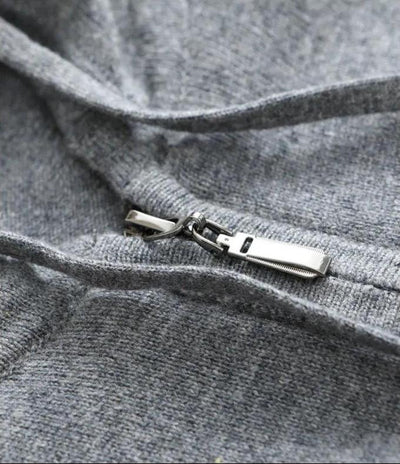 Kamizelka Cashmere Strik Zip - Ciemnoszara