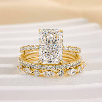 Zestaw 3 eleganckich pierścionków ślubnych | Złoto 18k