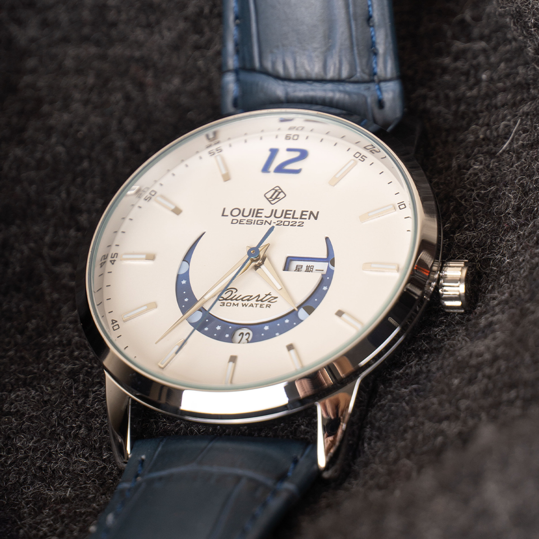 Nowak & Nowak© - Elegancki Zegarek Luminous z Fazą Księżyca