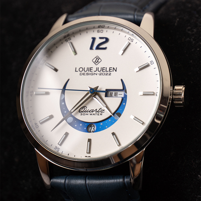 Nowak & Nowak© - Elegancki Zegarek Luminous z Fazą Księżyca