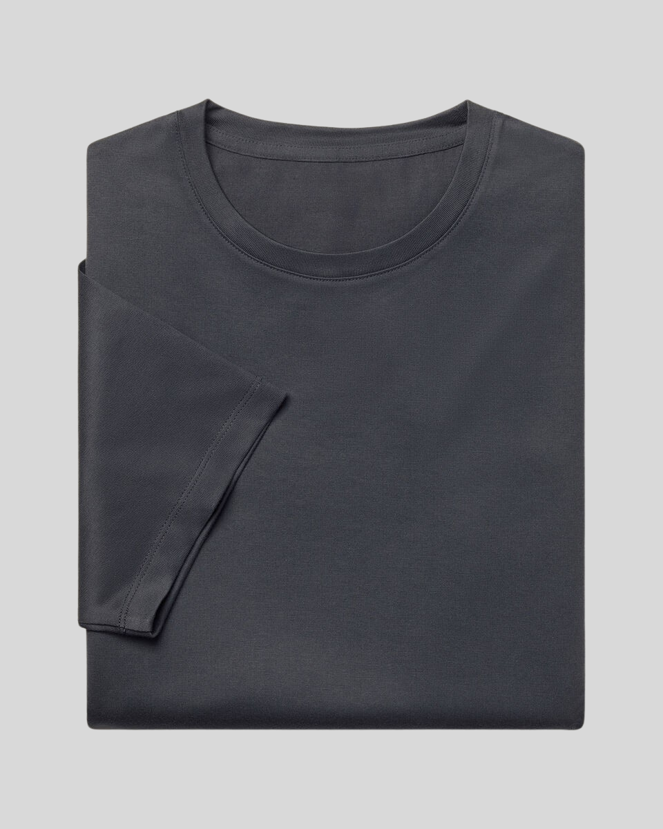 T-shirt Supima z podpisem – Ciemnoszary