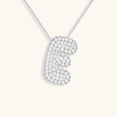 Naszyjnik z inicjałem Bubble z diamentem | Złoto 18k