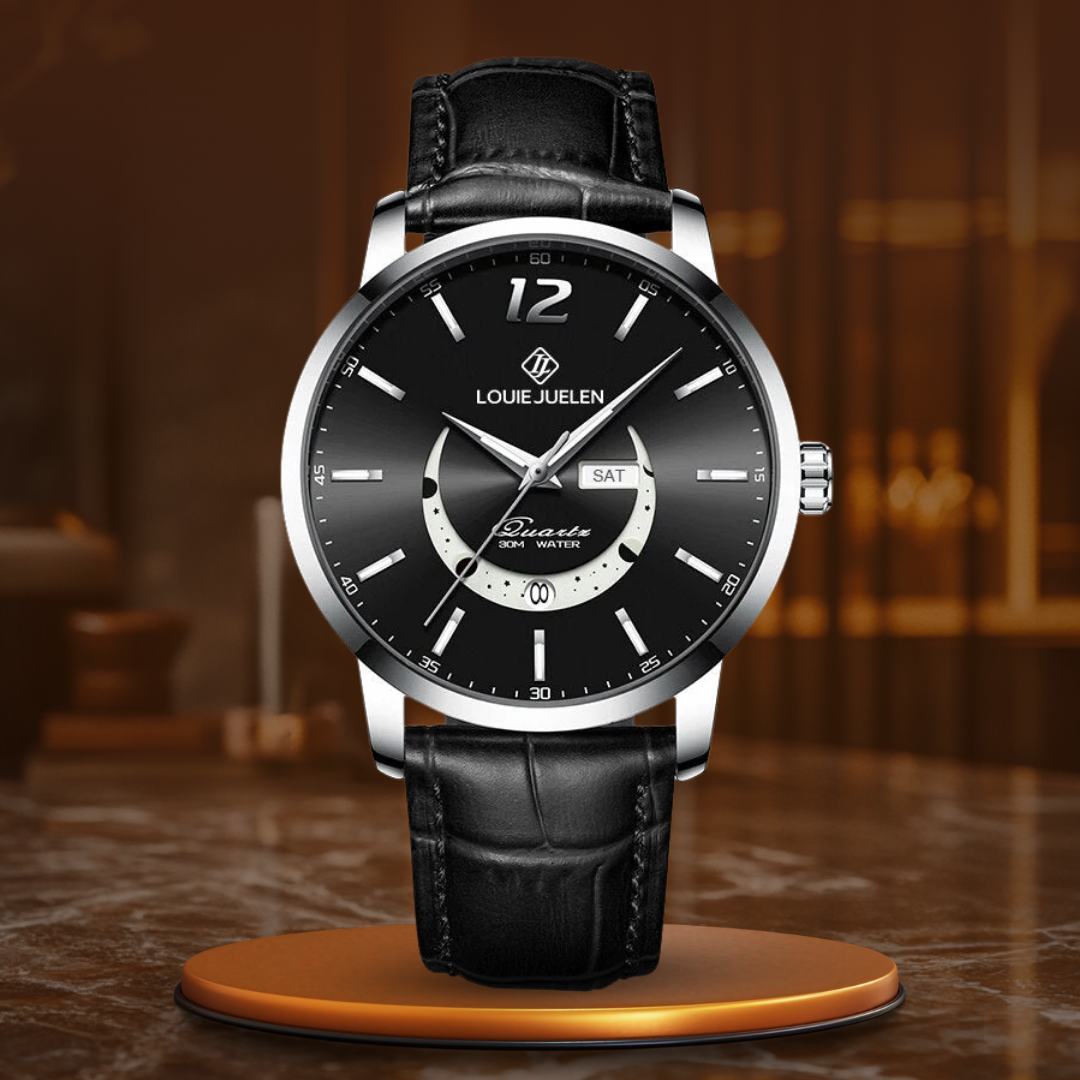 Nowak & Nowak© - Elegancki Zegarek Luminous z Fazą Księżyca