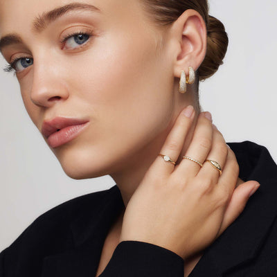 Pierścionek z diamentową kopułą | Złoto 18k