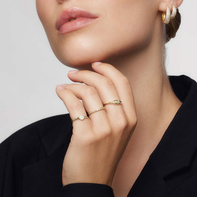 Pierścionek z diamentową kopułą | Złoto 18k