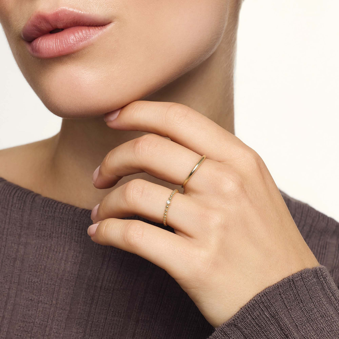 Elegancki Pierścień Kopułowy | Złoto 18k