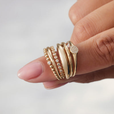 Elegancki Pierścień Kopułowy | Złoto 18k