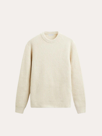 Sweter prążkowany z okrągłym dekoltem