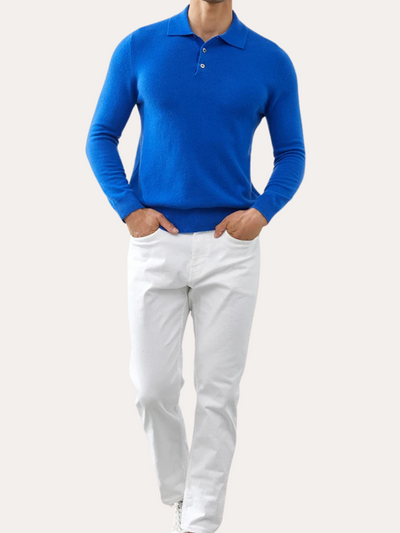 Klasyczny Polo Cashmere – Niebieski