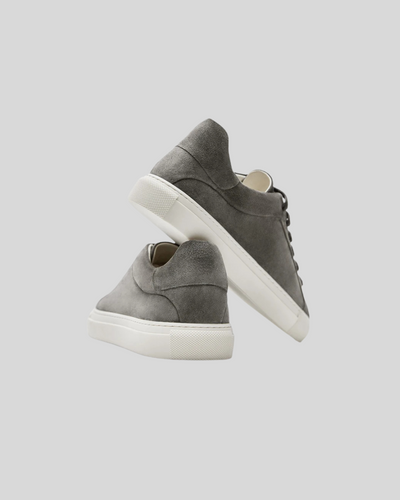 Skórzane Sneakersy Oxford - Ciemnoszare