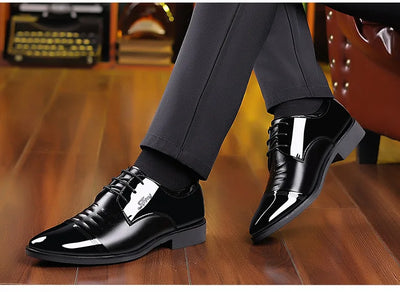 OLIVER™ | Męskie Polerowane Lakkowe Buty Oxford - Nowak & Nowak©