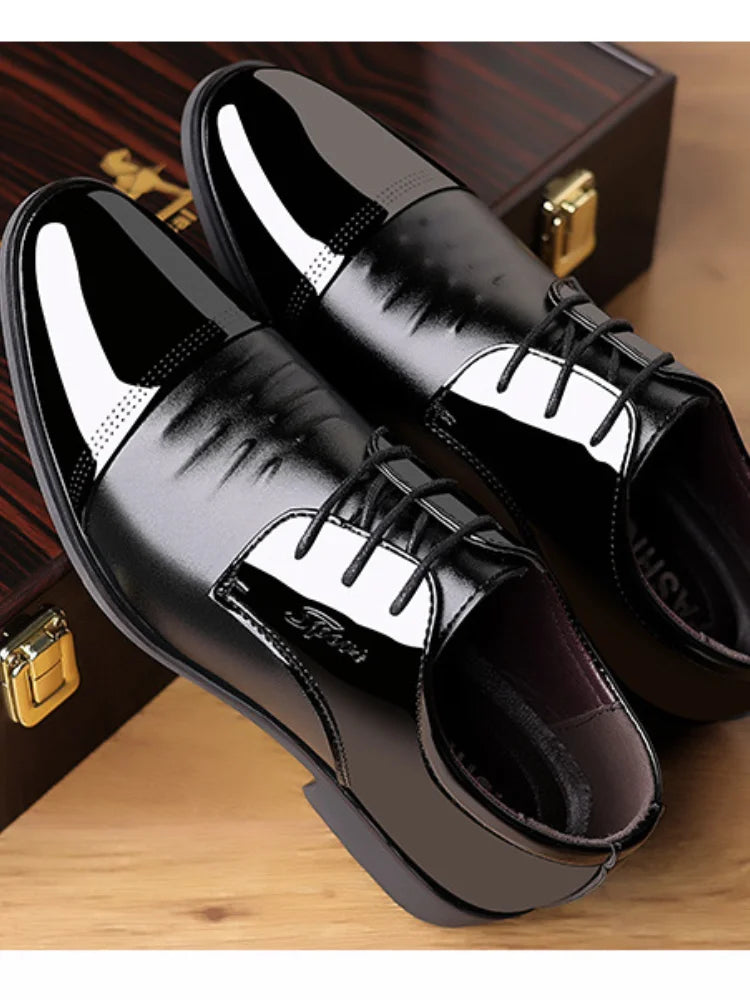 OLIVER™ | Męskie Polerowane Lakkowe Buty Oxford - Nowak & Nowak©
