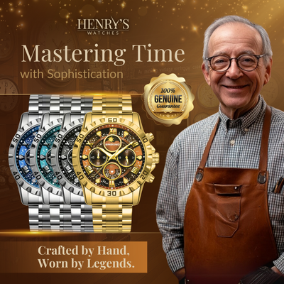 Luksusowy zegarek chronograficzny z metalową bransoletą