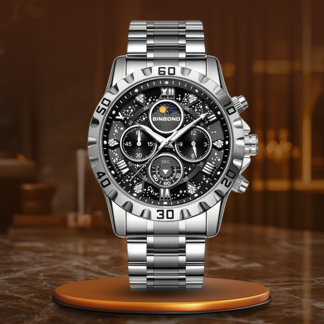 Nowak & Nowak© - Luksusowy chronograf z metalową bransoletą