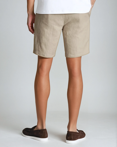 Szorty lniane przy plaży - Khaki