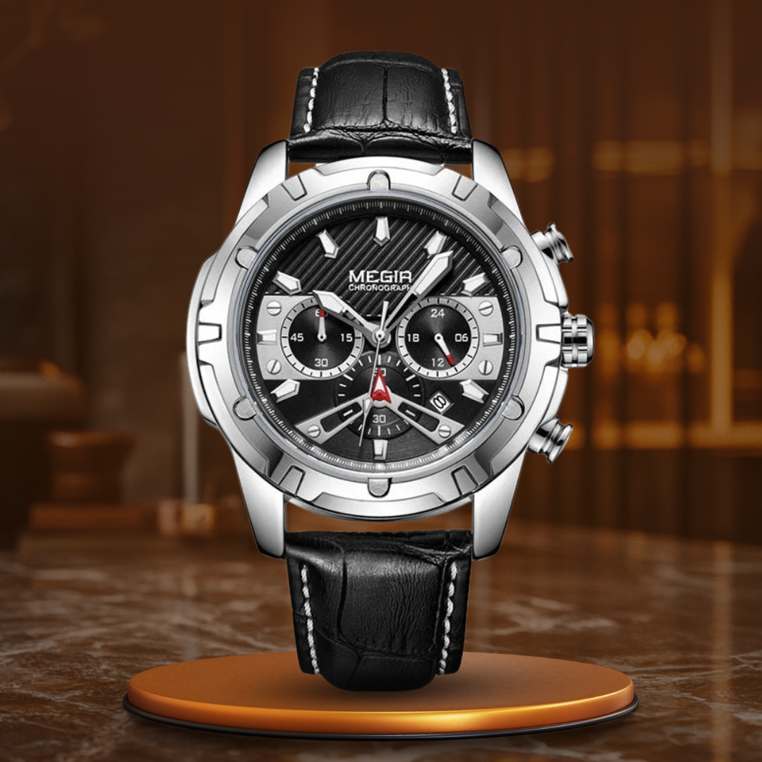 Luksusowy Militarny Chronograf Zegarek Sportowy